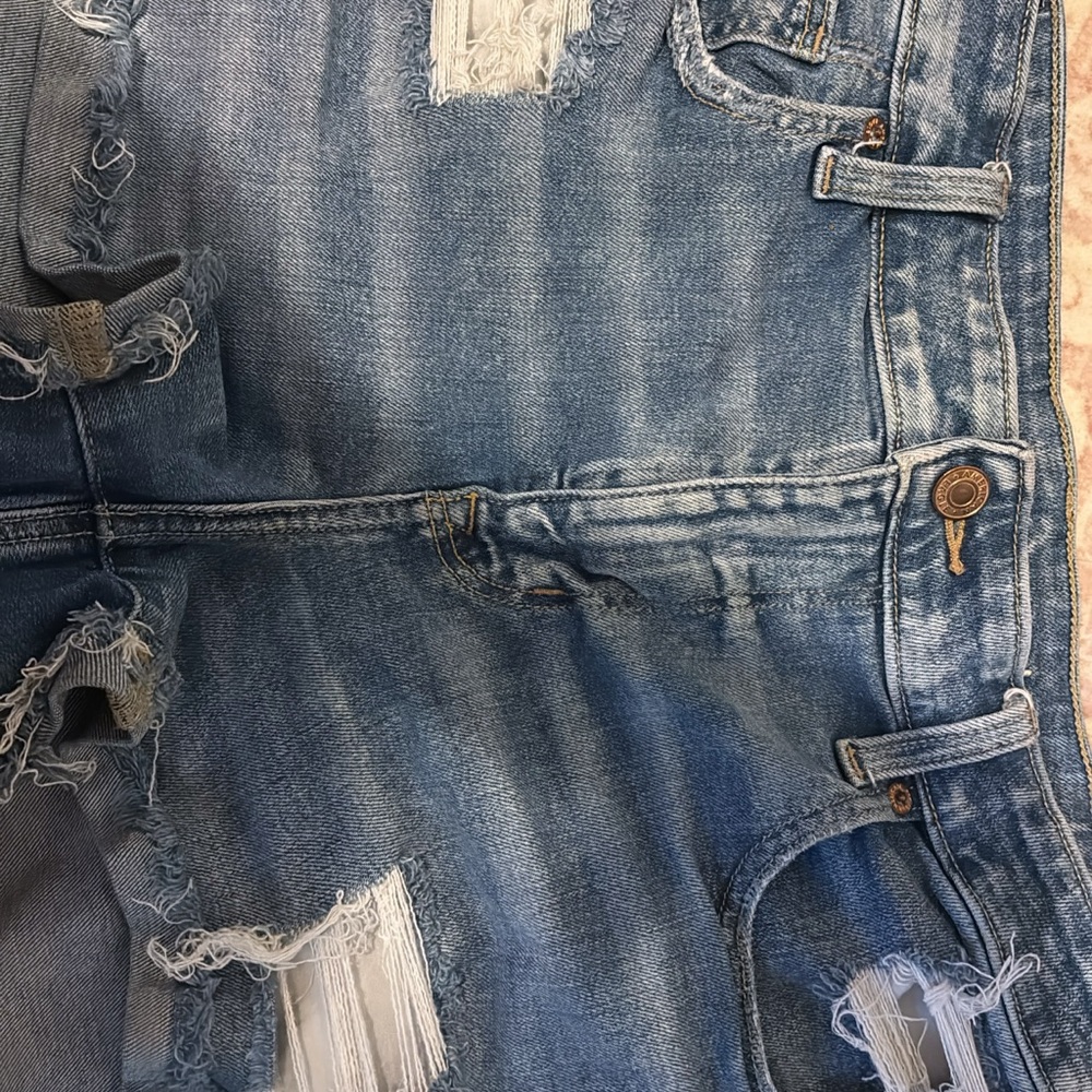 Distressed Blue Jeans